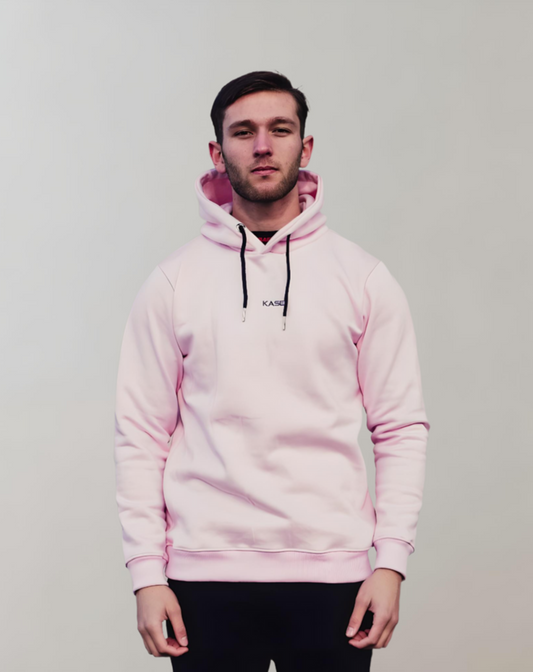 Roze hoodie met capuchon en DNA design op achterkant