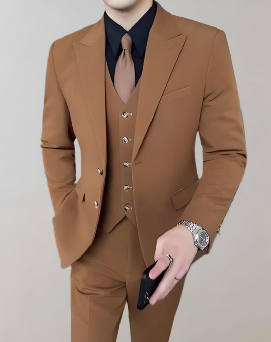 Lark - 3-delige set van heren business suit met enkele borst in combinatie met een formele broek met zakken