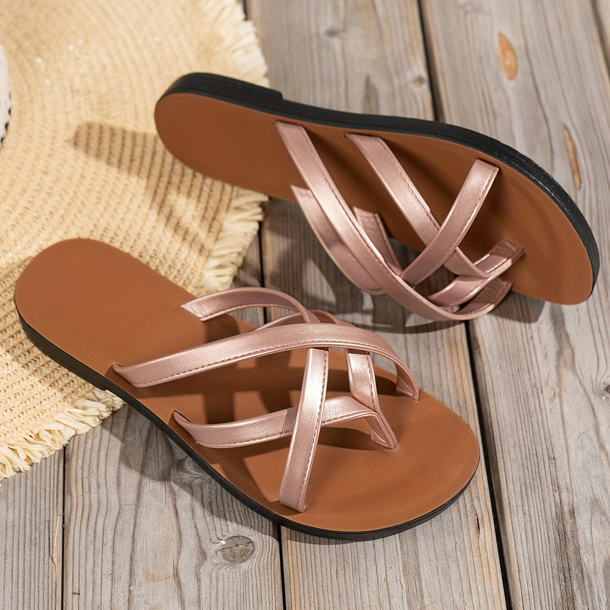 Amy - Clip Toe Platte Zomer Sandalen