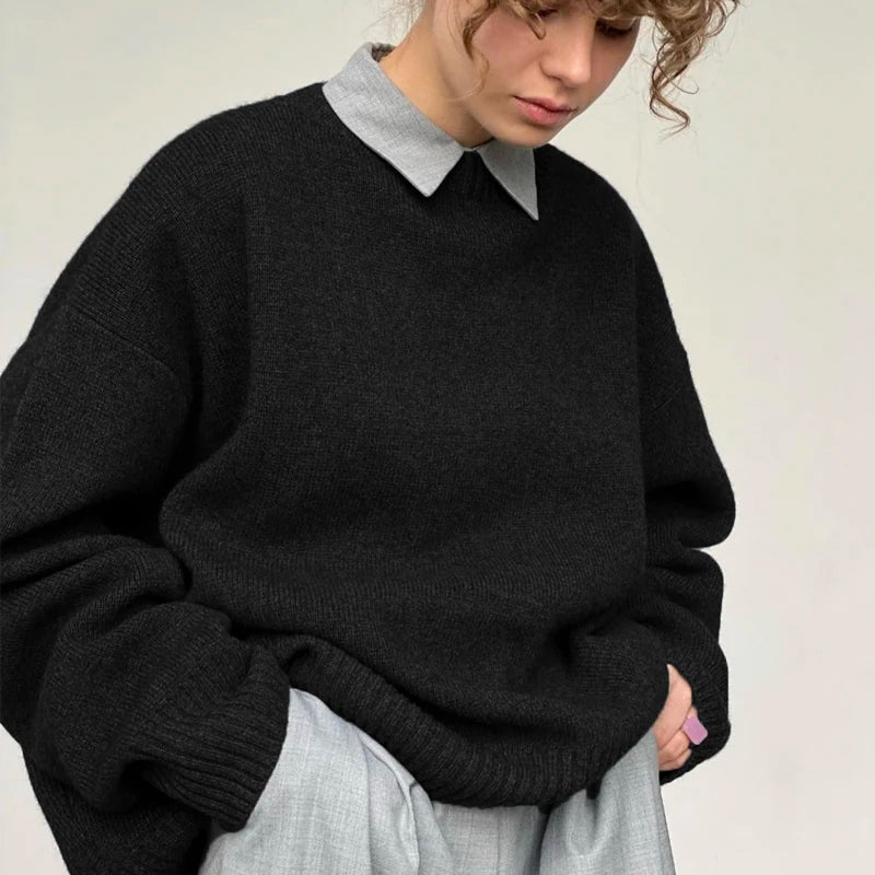 Olive - Zachte kasjmier oversized trui voor dames