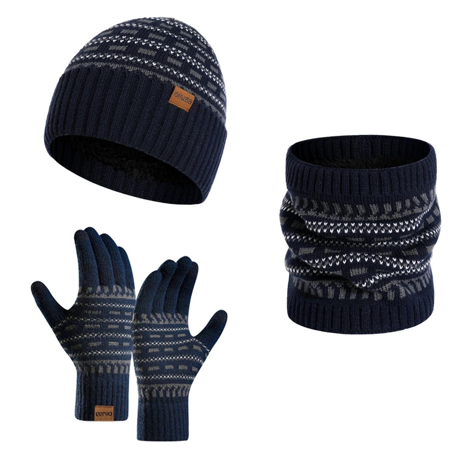 Archibald - 3-Delige Winterset met Muts, Handschoenen & Fleece Sjaal - Warme Winterbenodigdheden