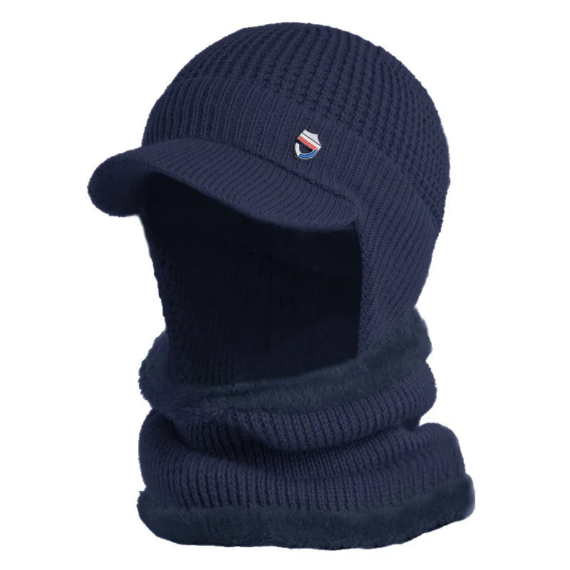 Chase - PlushBlend gebreide muts met piek & oorflap Warmte voor de winter