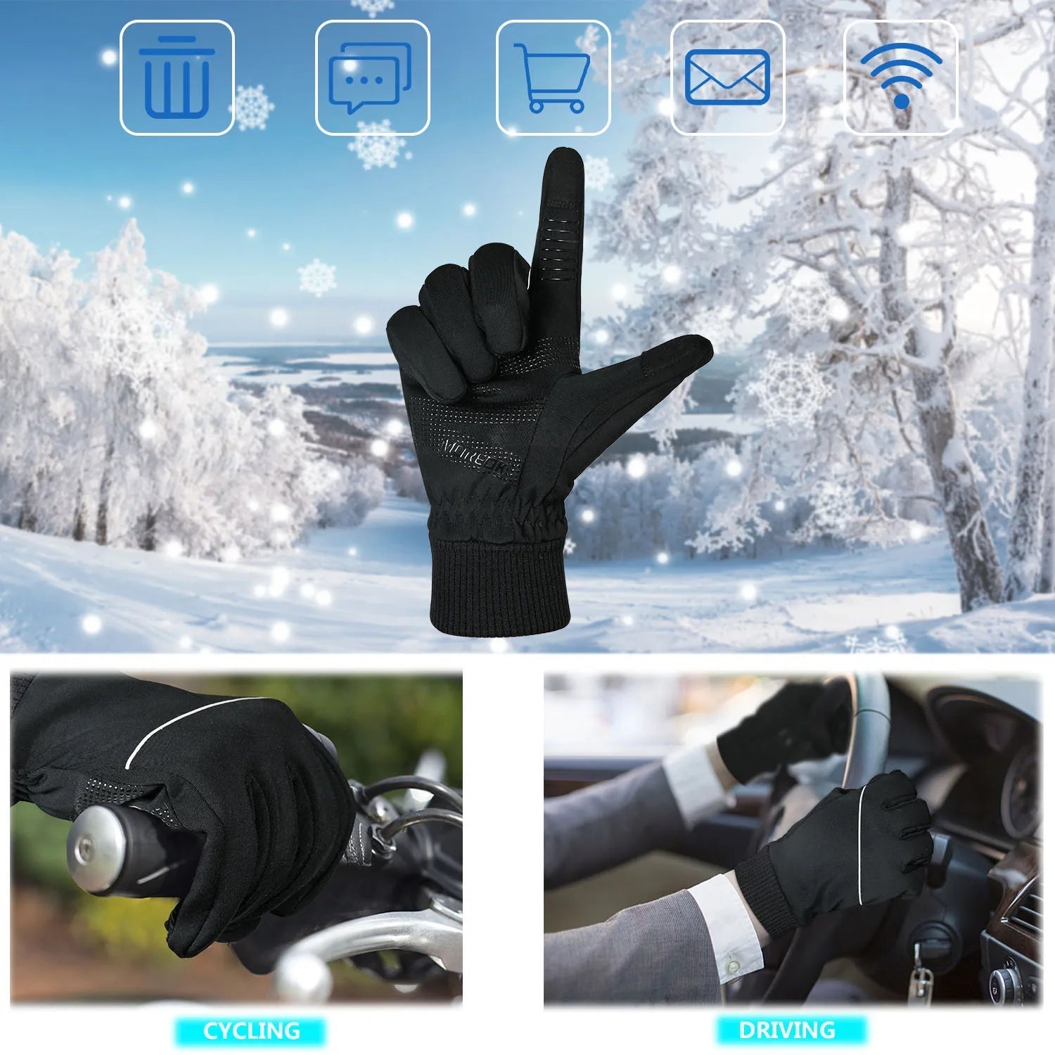 Omar - Winddichte Thermische Touchscreen Winterhandschoenen voor Buitenactiviteiten