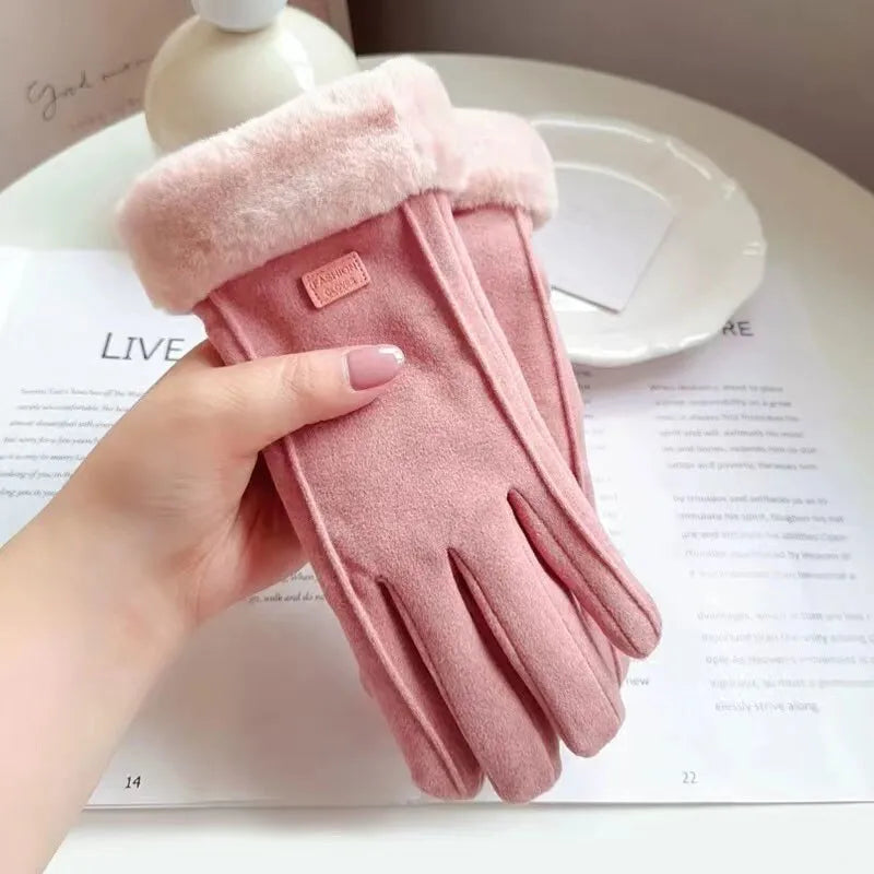 Camille - Warme Suède Winterhandschoenen voor Vrouwen, Fluweelachtige Afwerking