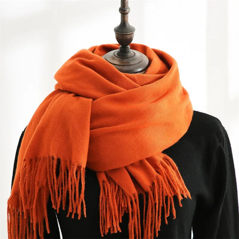 Albert - Heren sjaal van kasjmier, warm winteraccessoire met kwastjes