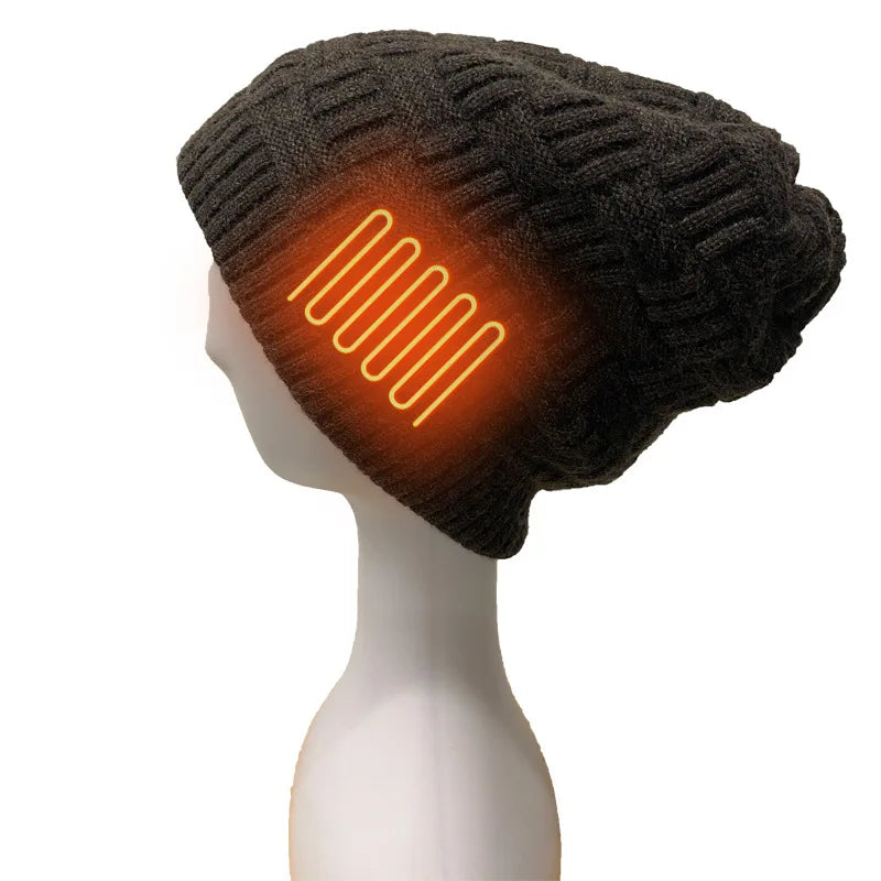 Lainey - USB Oplaadbare Verwarmde Knit Beanie voor Winter Buiten Activiteiten