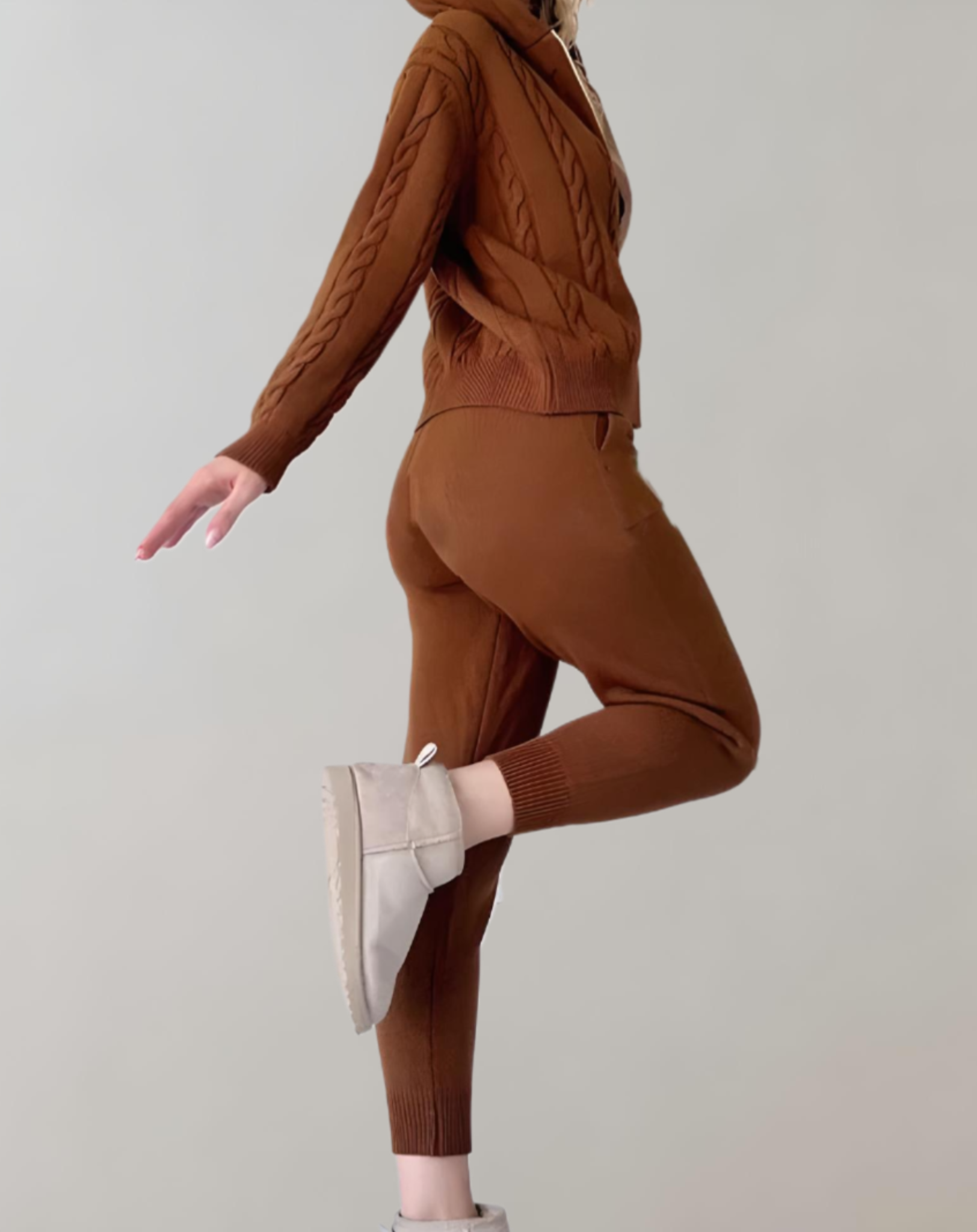 Felize - 2-delige set van jas met capuchon met bijpassende skinny fit broek met zakken