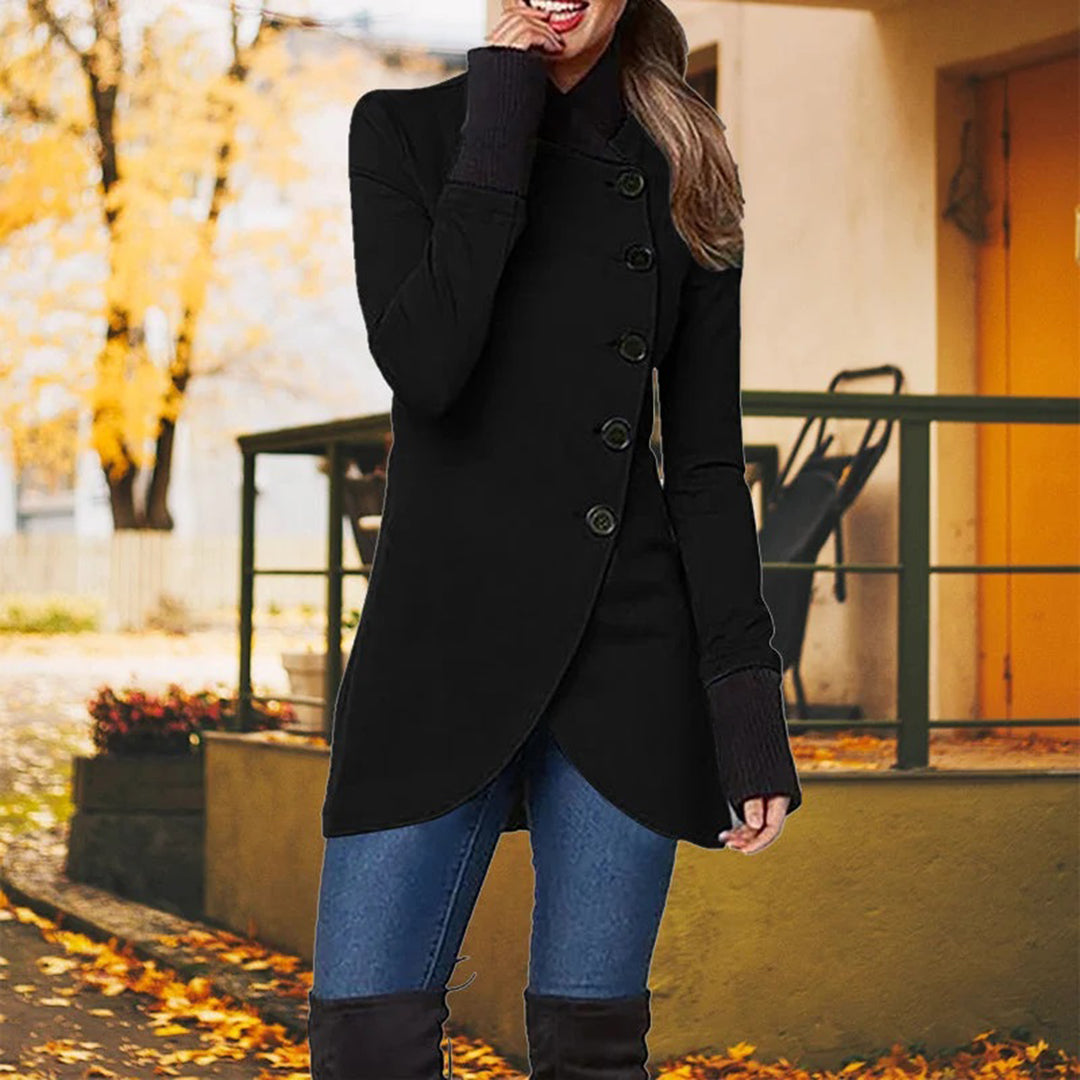 Bethany - Trendy oversized winterjas voor dames met knoopdessin