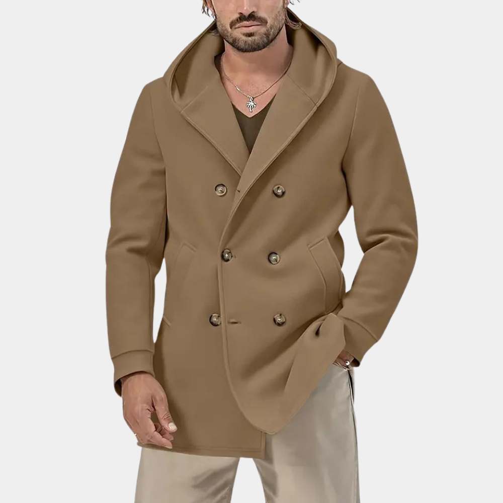 Damon - Casual Trenchcoat met capuchon voor heren in duurzaam katoen