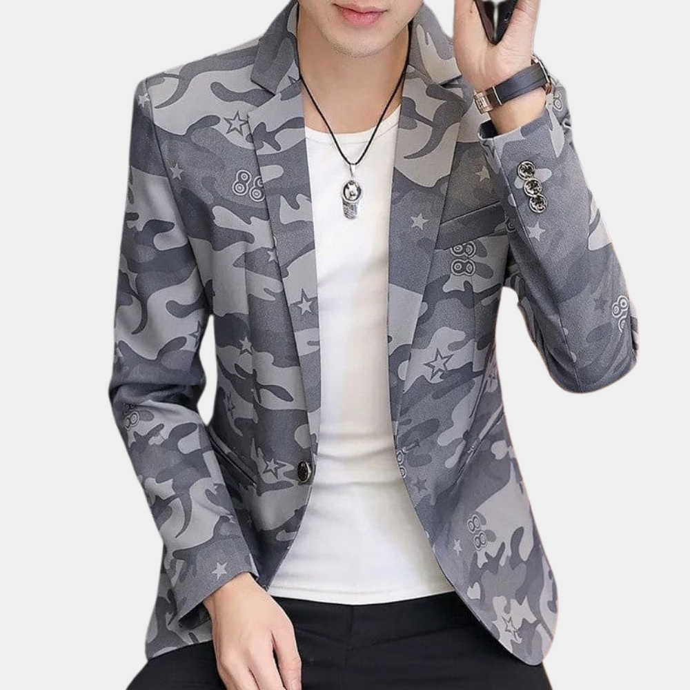 Owen - Camouflage heren blazerjasje voor casual kleding