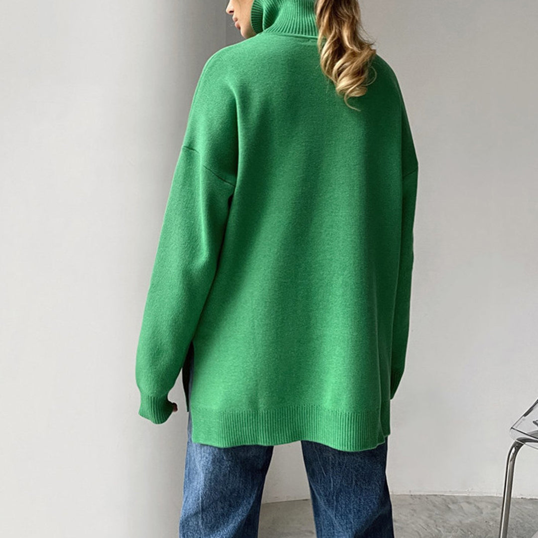 Florence - Damesoversized Sweater met Split opzij Veelzijdig & Stijlvol