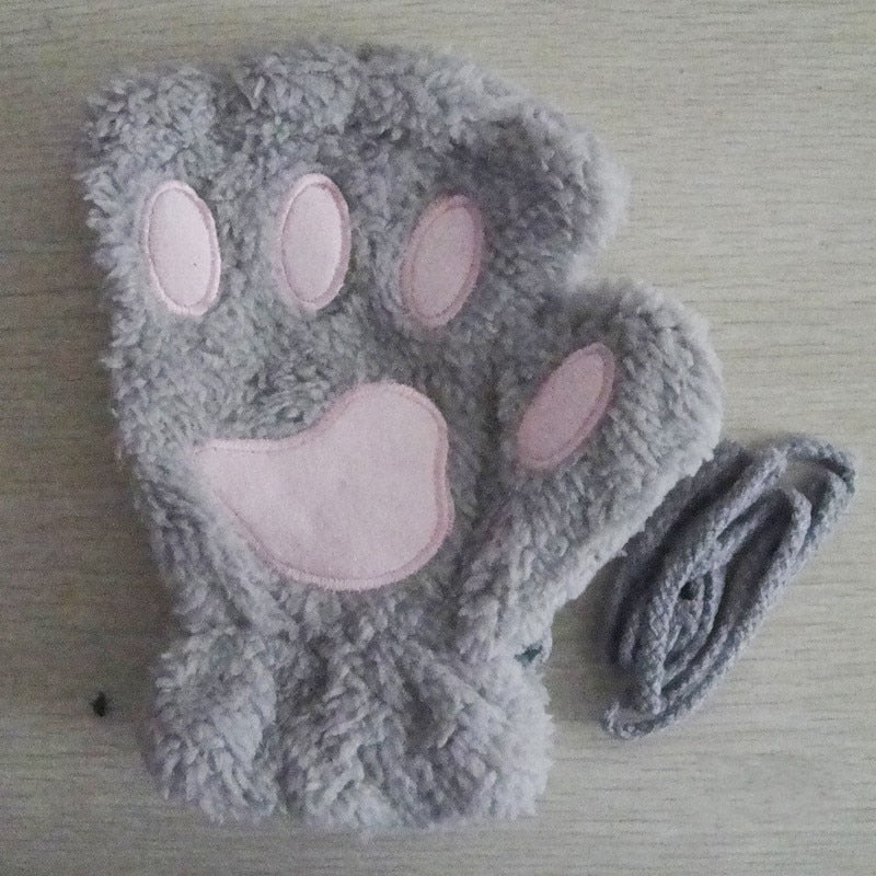 Chaya - Zachte Kitty Paw Vingerloze Handschoenen, Warme Winter Fleece voor Vrouwen