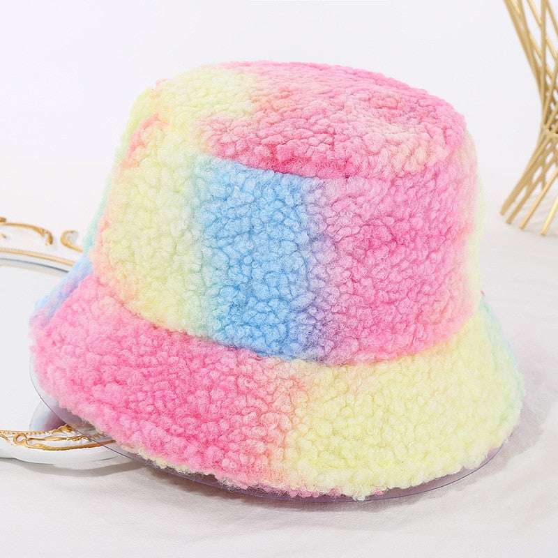 Ariella - Pluche Bucket Hat, Warme Wintermuts met Stijlvolle Patronen