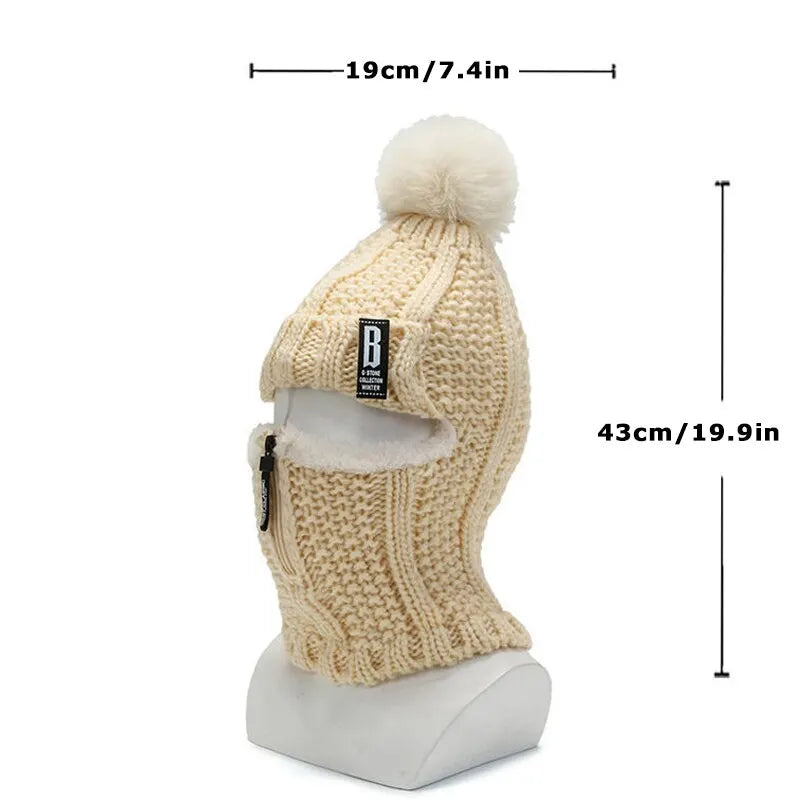 Annabelle - Warme gebreide bivakmuts voor dames met pompon - Winterproof, stijlvol & veelzijdig