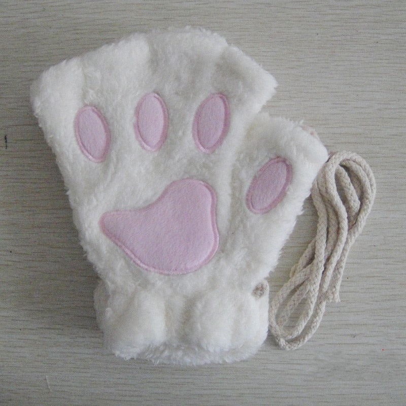 Chaya - Zachte Kitty Paw Vingerloze Handschoenen, Warme Winter Fleece voor Vrouwen