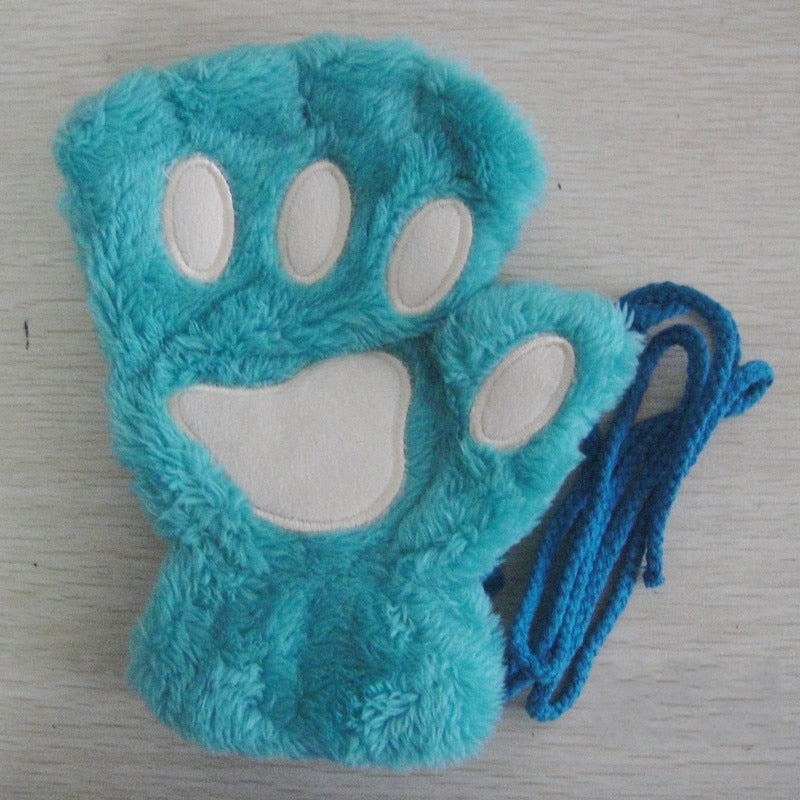 Chaya - Zachte Kitty Paw Vingerloze Handschoenen, Warme Winter Fleece voor Vrouwen