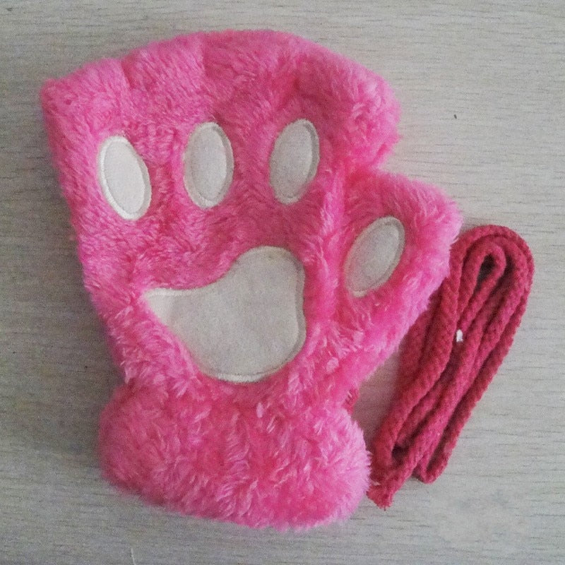 Chaya - Zachte Kitty Paw Vingerloze Handschoenen, Warme Winter Fleece voor Vrouwen