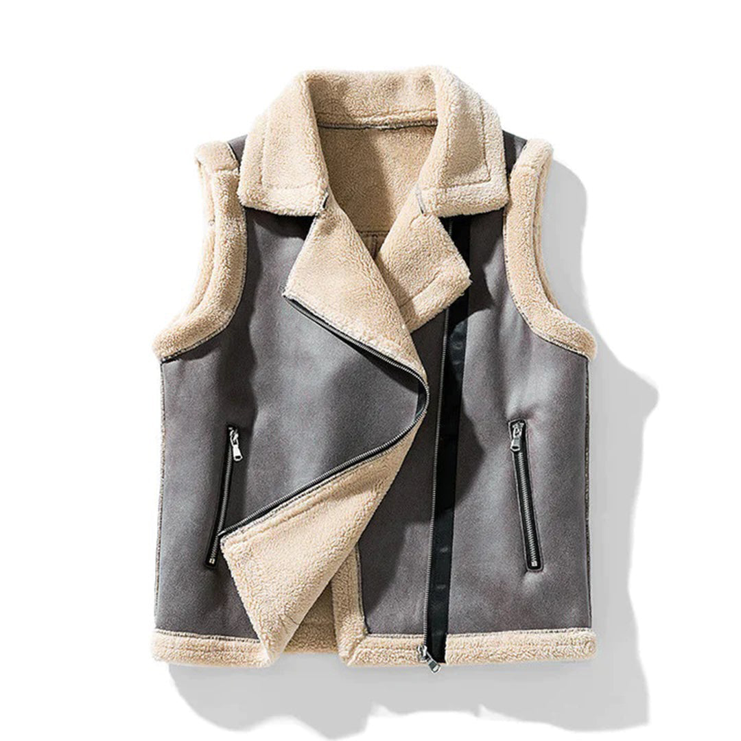 Noelle - Vrouwen Warm Sherpa Vest met Waterafstotend Canvas