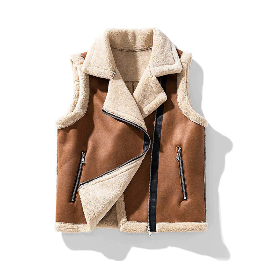 Noelle - Vrouwen Warm Sherpa Vest met Waterafstotend Canvas