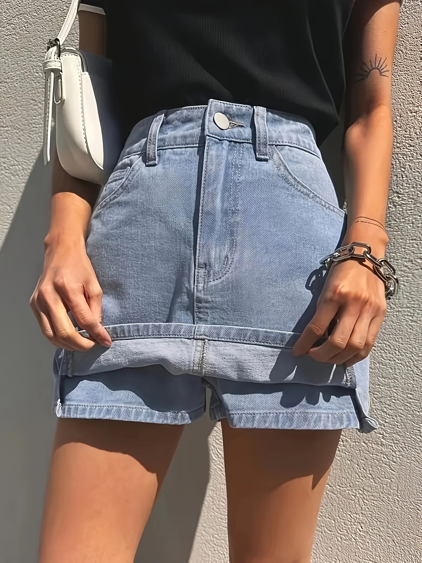 Anna - Denim Minirok Korte Broek