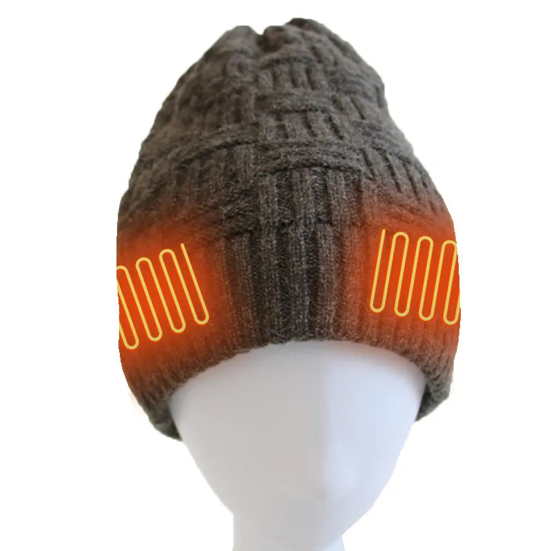 Lainey - USB Oplaadbare Verwarmde Knit Beanie voor Winter Buiten Activiteiten