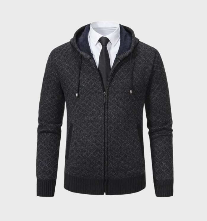 Jordan - Argyle jack met capuchon en ritssluiting over de hele lengte voor casual wear