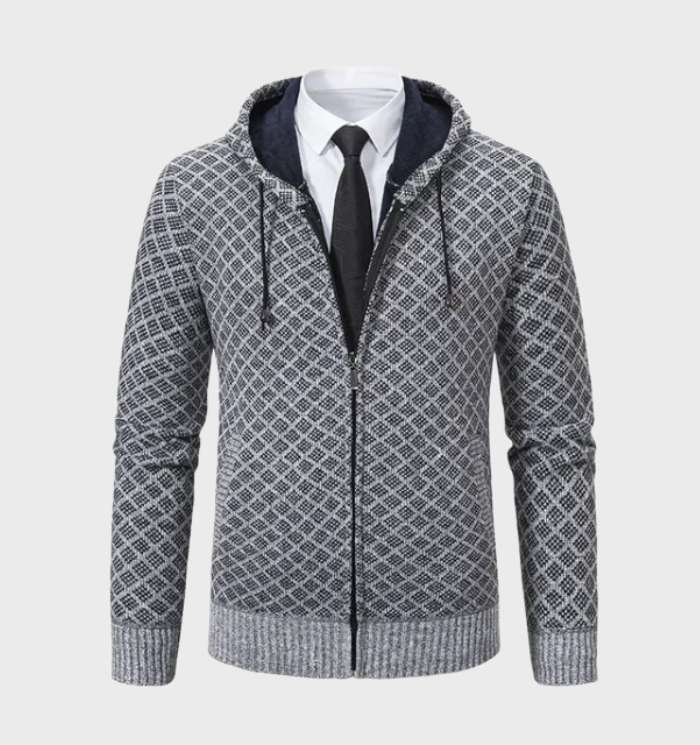 Jordan - Argyle jack met capuchon en ritssluiting over de hele lengte voor casual wear