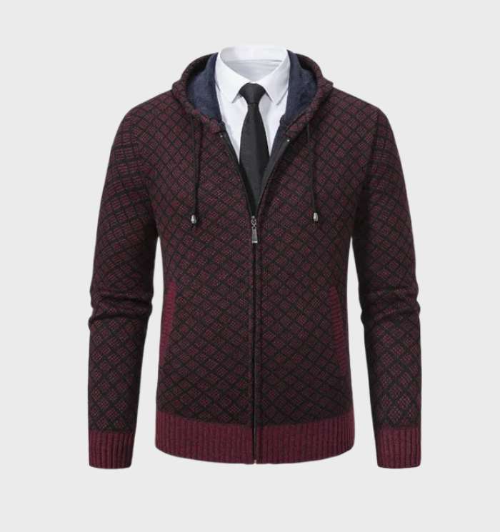 Jordan - Argyle jack met capuchon en ritssluiting over de hele lengte voor casual wear