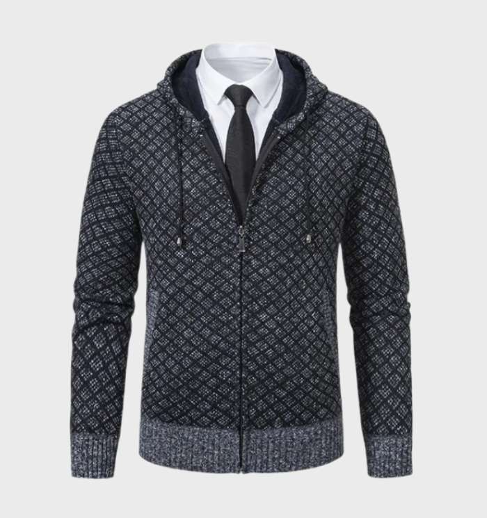 Jordan - Argyle jack met capuchon en ritssluiting over de hele lengte voor casual wear