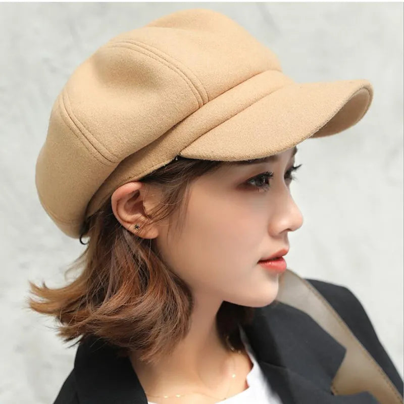 Elyse - Vintage Newsboy Cap voor de Winter, Warme & Stijlvolle Hoed voor Mannen of Vrouwen